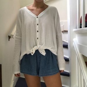 urban outfitters button down thermal top